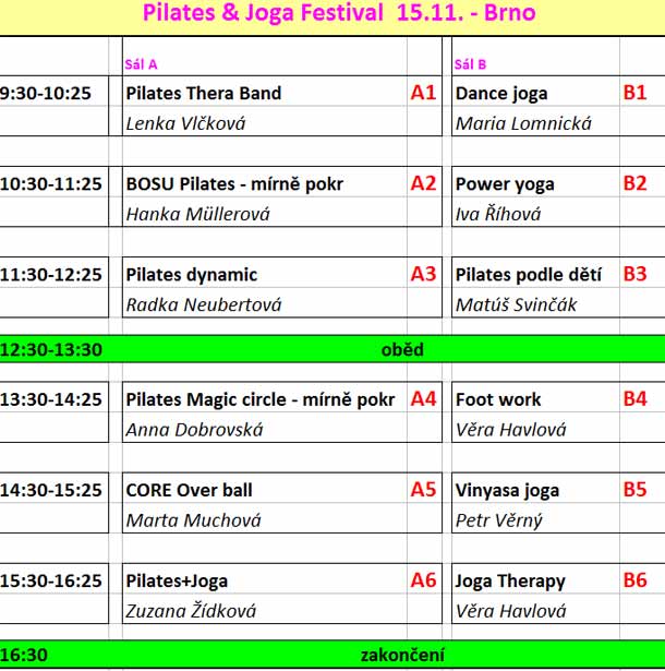 Pilates & Joga Festival  15.11. - Brno