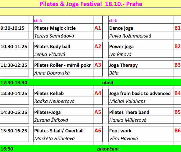 Pilates & Joga Festival  18.10.- Praha